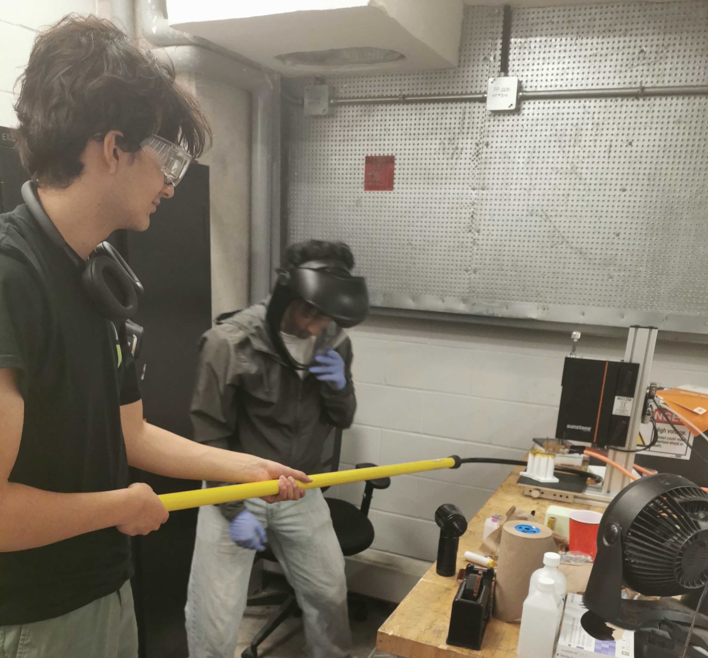Spot welding test setup overview